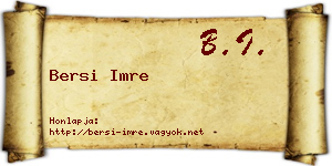 Bersi Imre névjegykártya